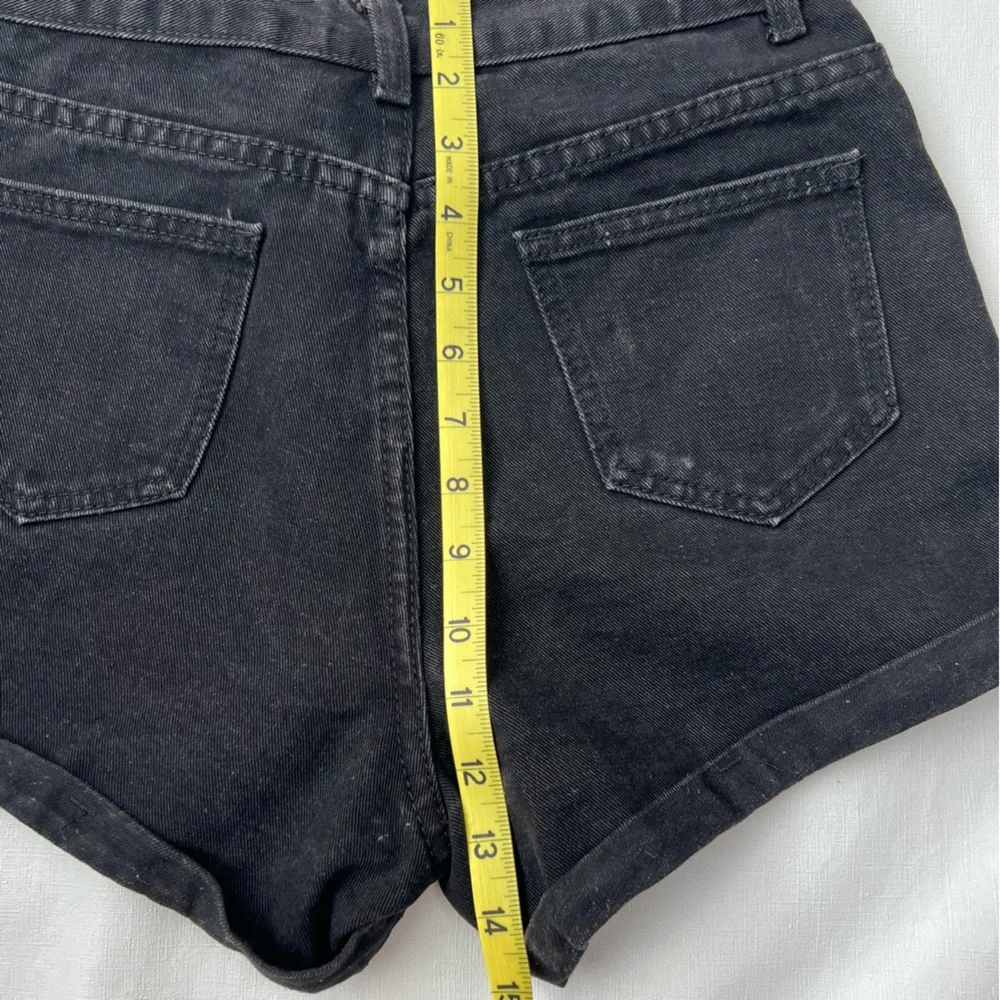 Shein High Waisted Denim Black Jean Shorts Size S